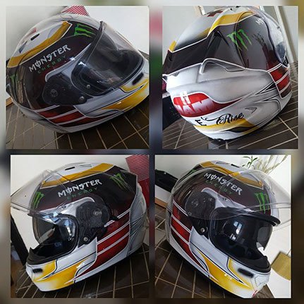 Peinture aérographe casque Lewis Hamilton
