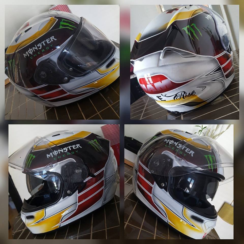 Peinture aérographe casque Lewis Hamilton