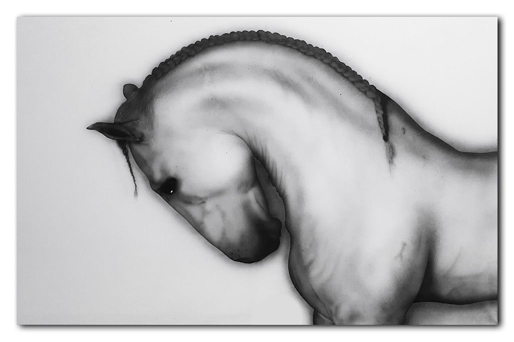 Peinture aérographe Cheval par l'artiste Maxime Nepote