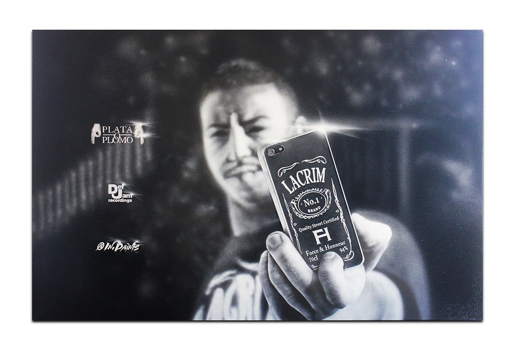 Peinture aérographe Lacrim par l'artiste Maxime Nepote
