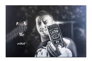 Peinture aérographe Lacrim par l'artiste Maxime Nepote
