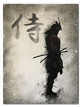 Peinture aérographe Samouraï style vintage par l'artiste Maxime Nepote