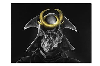 Peinture aérographe Samouraï futuriste par l'artiste Maxime Nepote